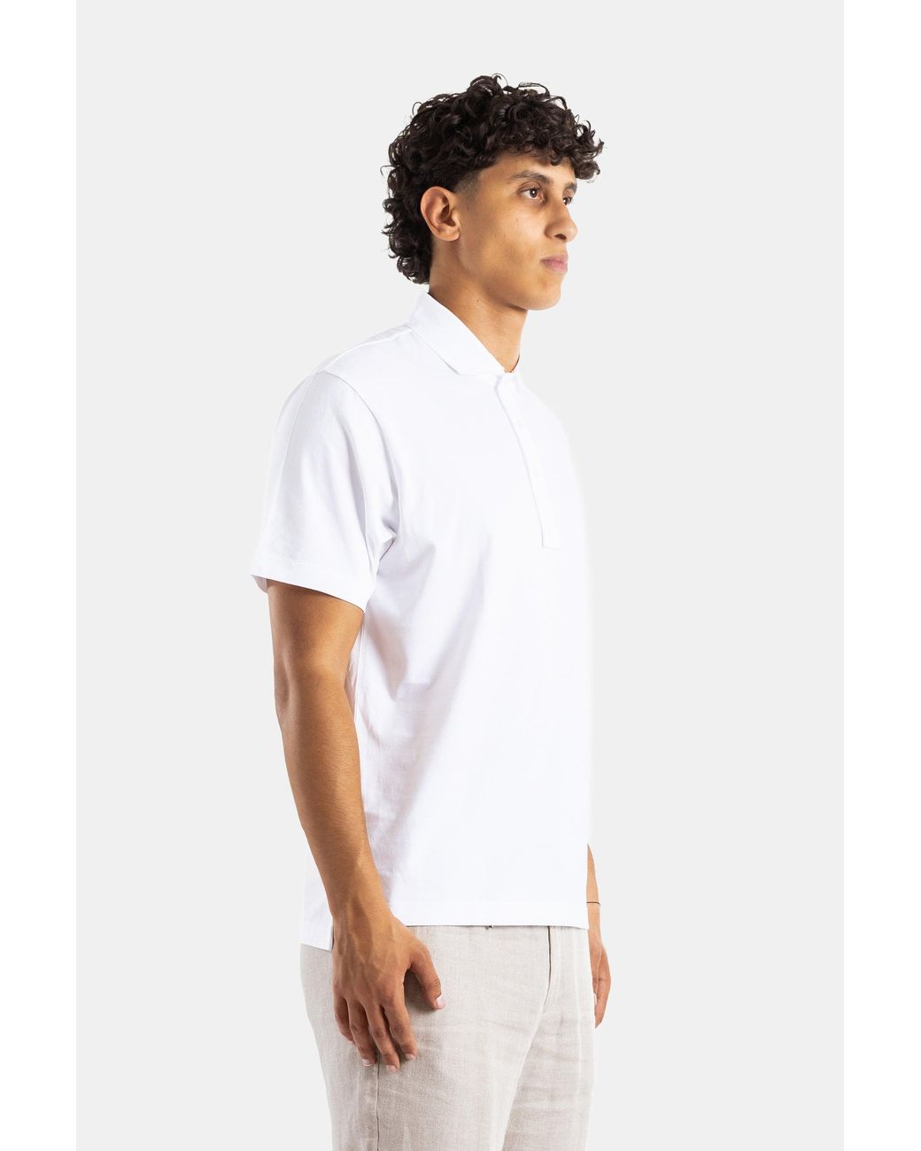 Handvaerk White Handvaerk Pima Cotton Polo for men