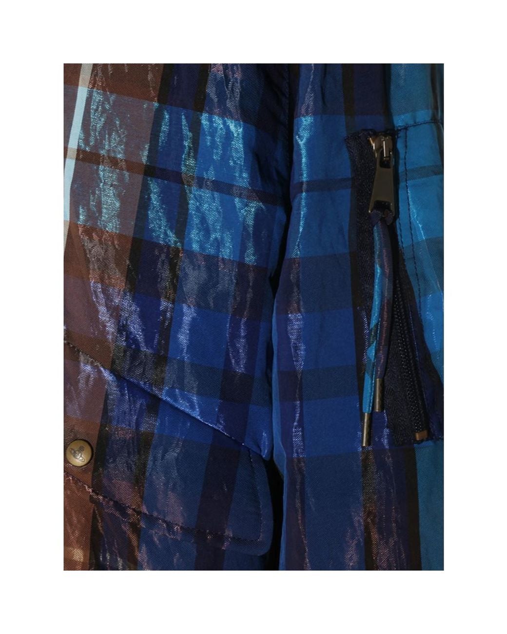 Vivienne Westwood Blue Plaid Bomber Jacket- Polyester for men