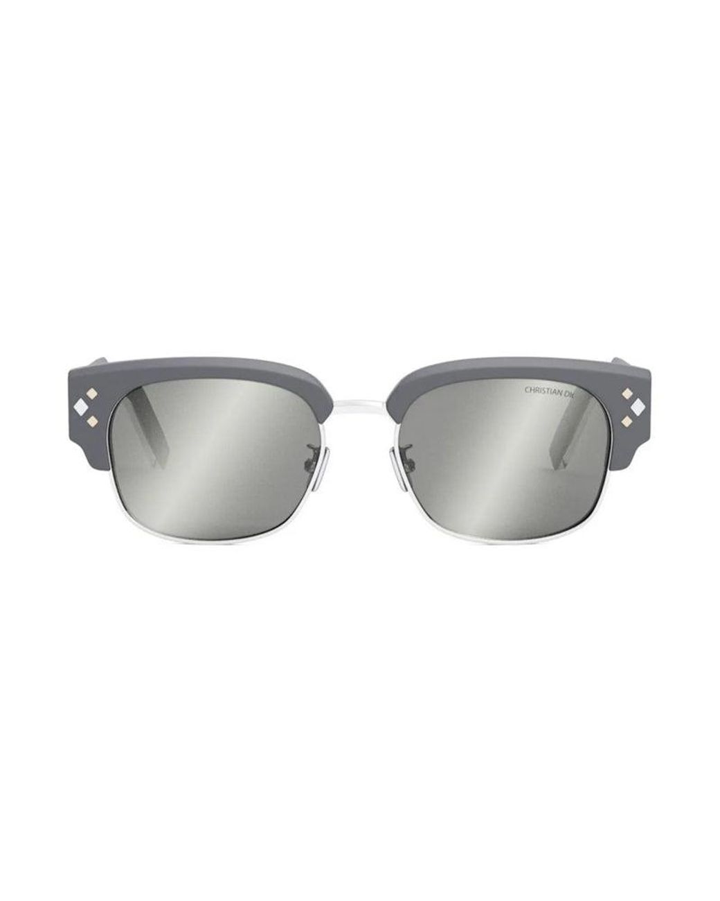 Dior Gray Sunglasses Square Full Rim, Frame And Smoke Mirror Lens Cddiamondc1U45A4 for men