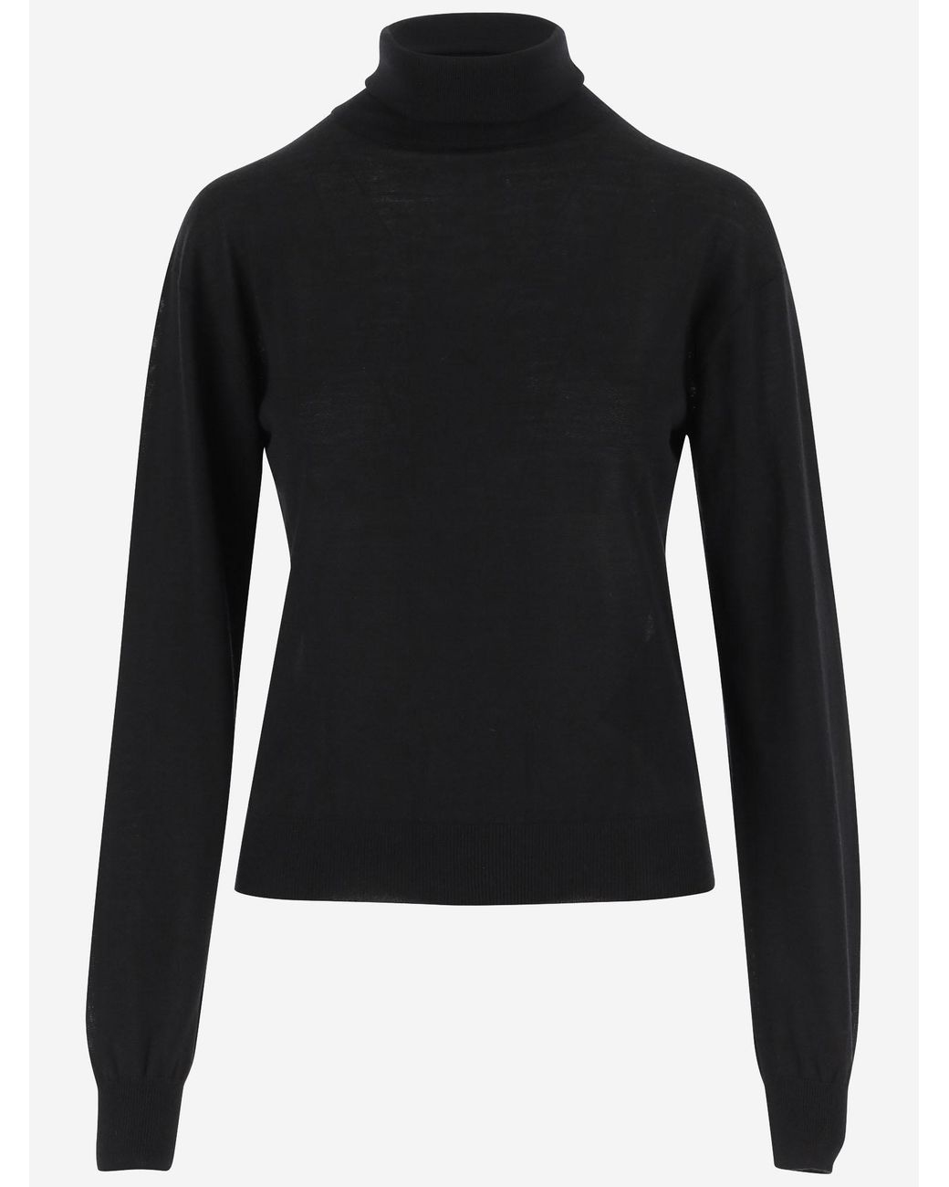 Saint Laurent Black Wool And Cashmere Blend Pullover