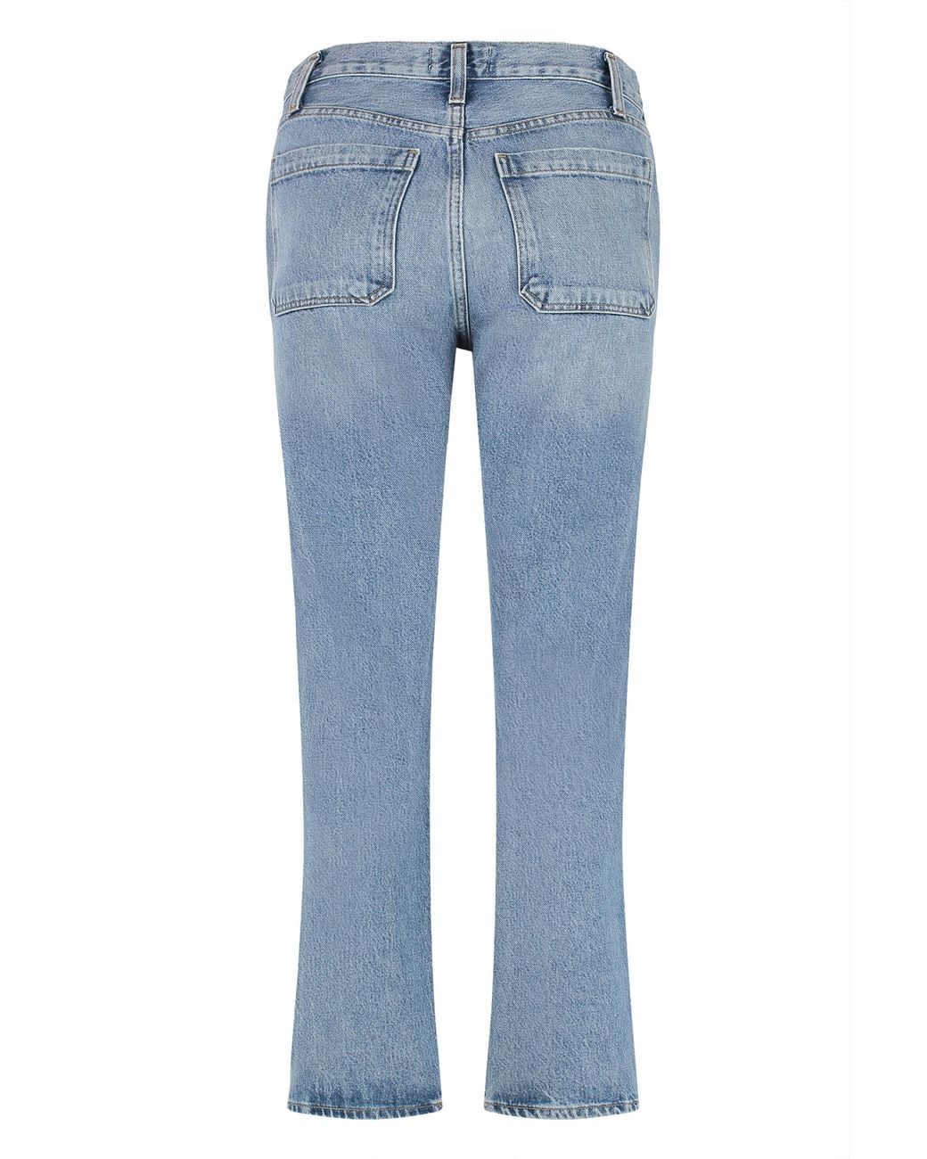 Agolde Blue Cooper High-Rise Straight Leg Jeans Cotton Straight-Leg