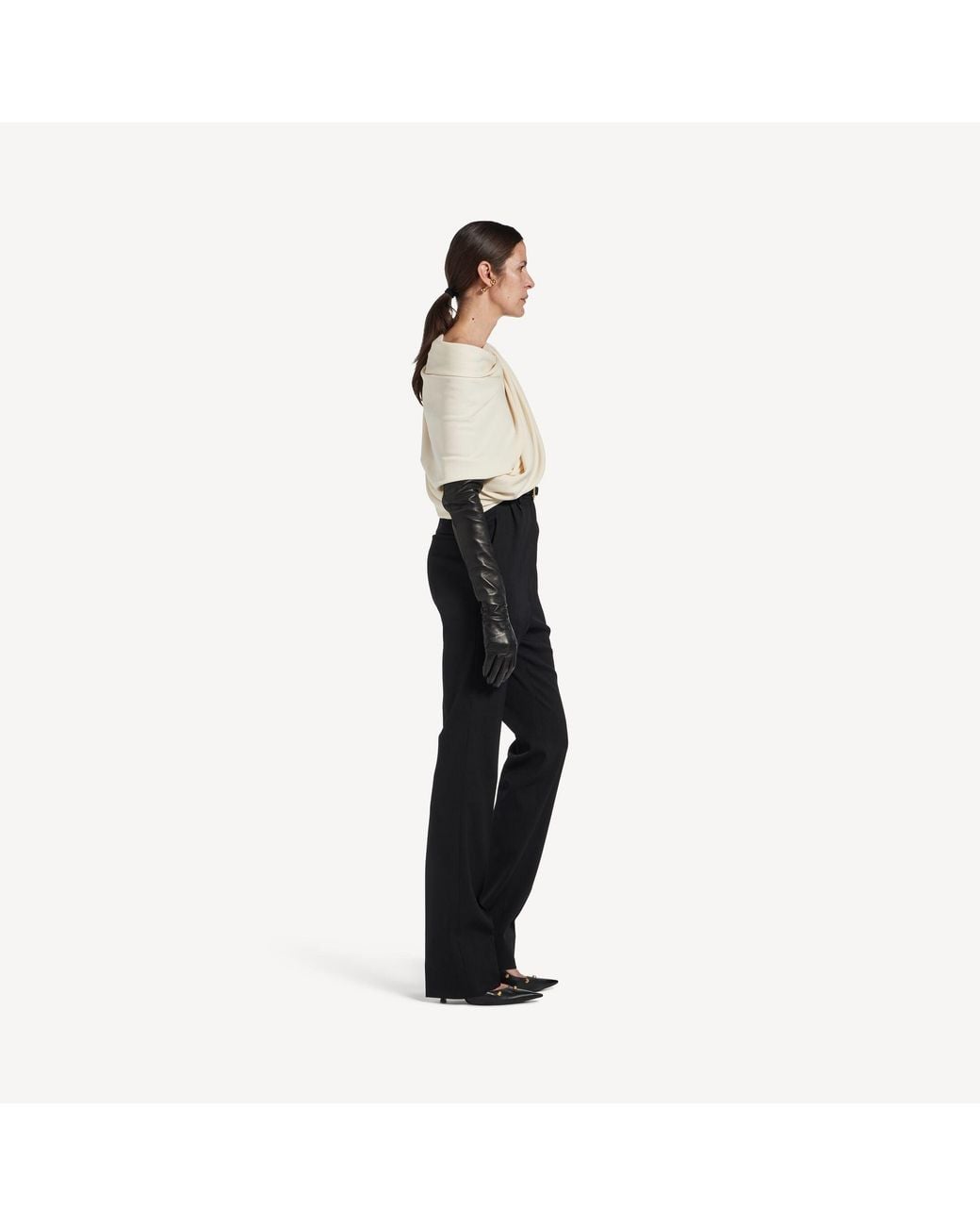 Balenciaga Black High Waist Slim Pants Trousers