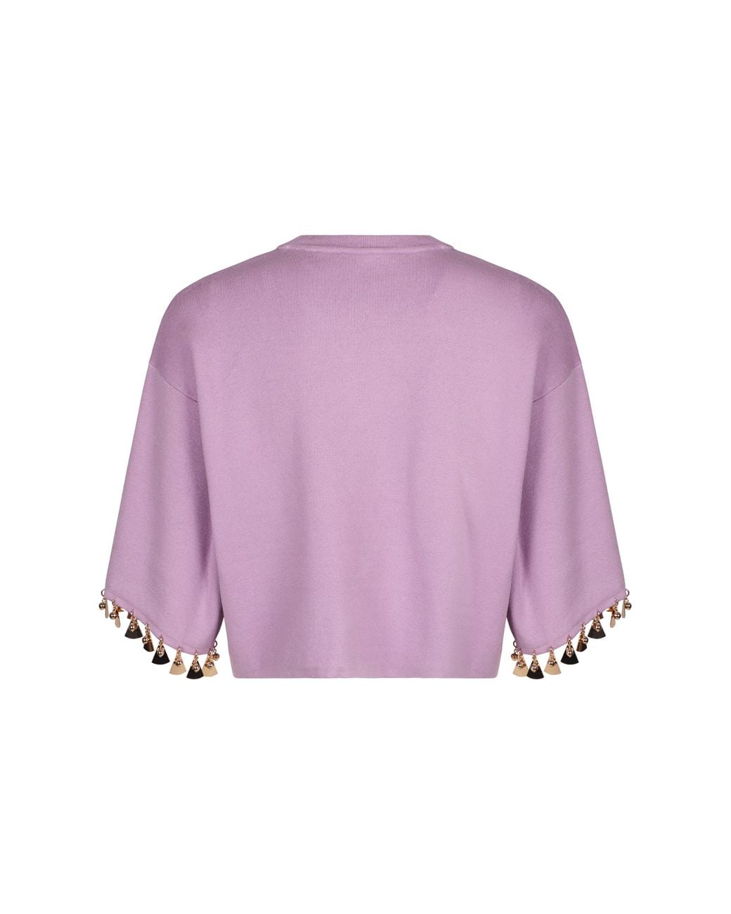 Rabanne Purple Cotton Blend Crew-Neck Sweater