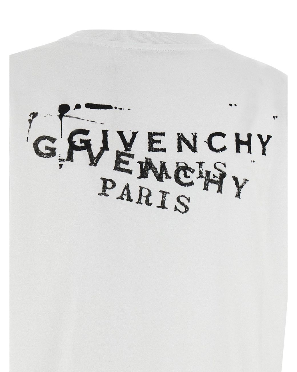 Givenchy White Logo-Stamp Print T-Shirt