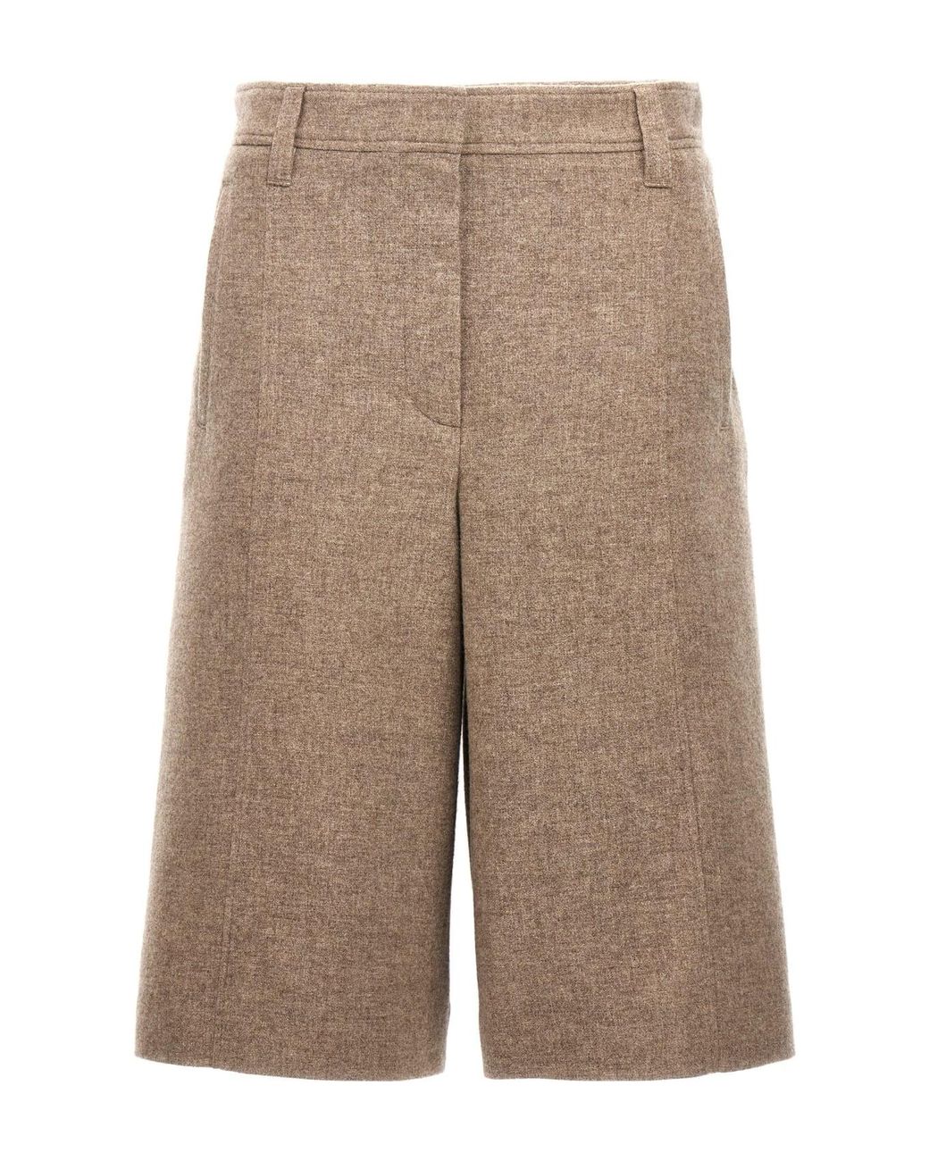 Brunello Cucinelli Natural Beige Yak Bermuda Shorts