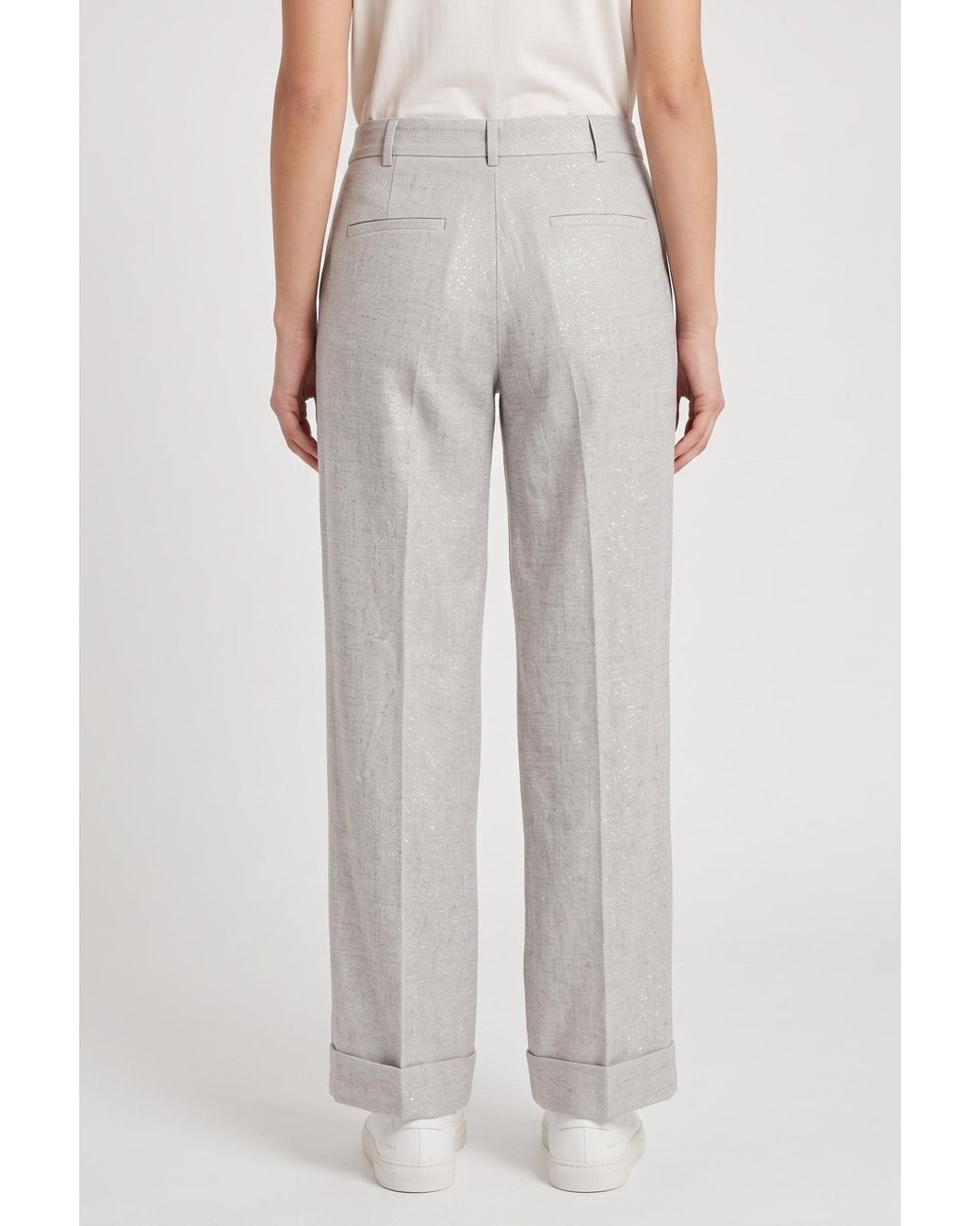 Brunello Cucinelli Gray Light Linen Trousers
