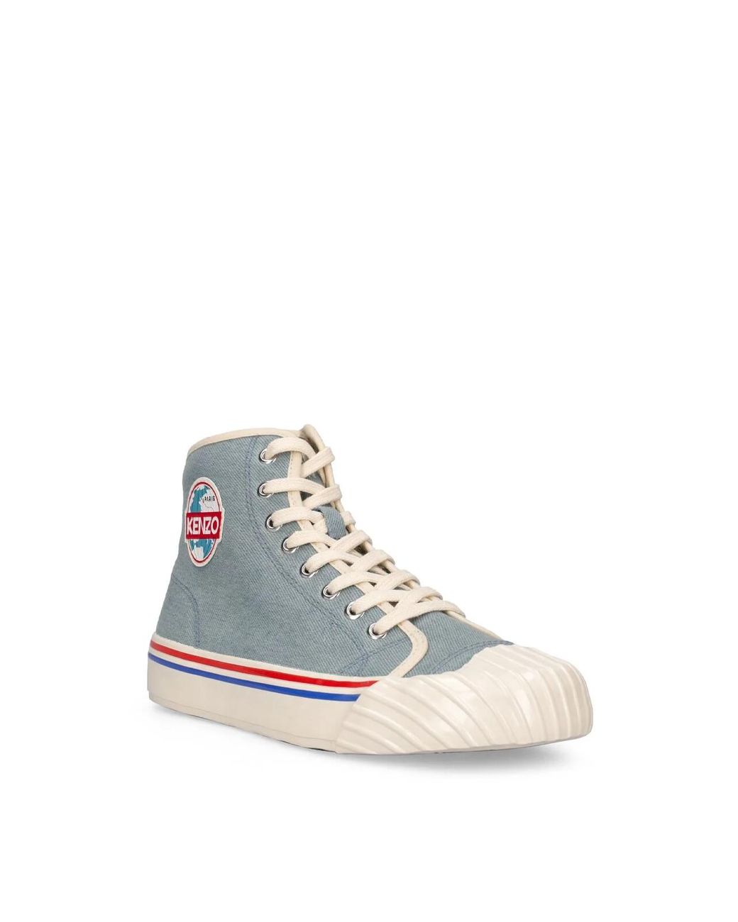 KENZO White School Logo High-Top Sneakers