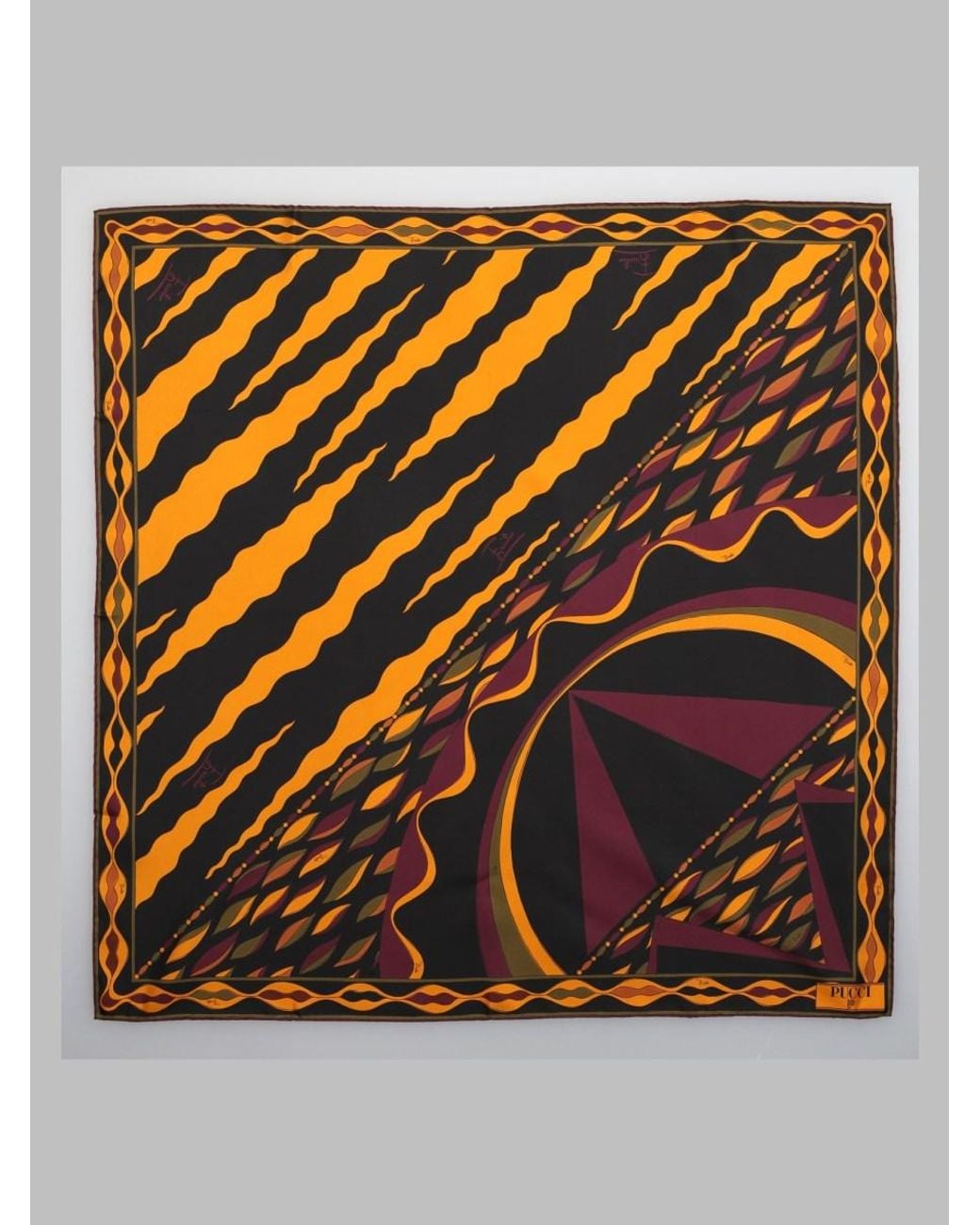 Emilio Pucci Multicolor Mixed-Print Silk Scarf Scarfs