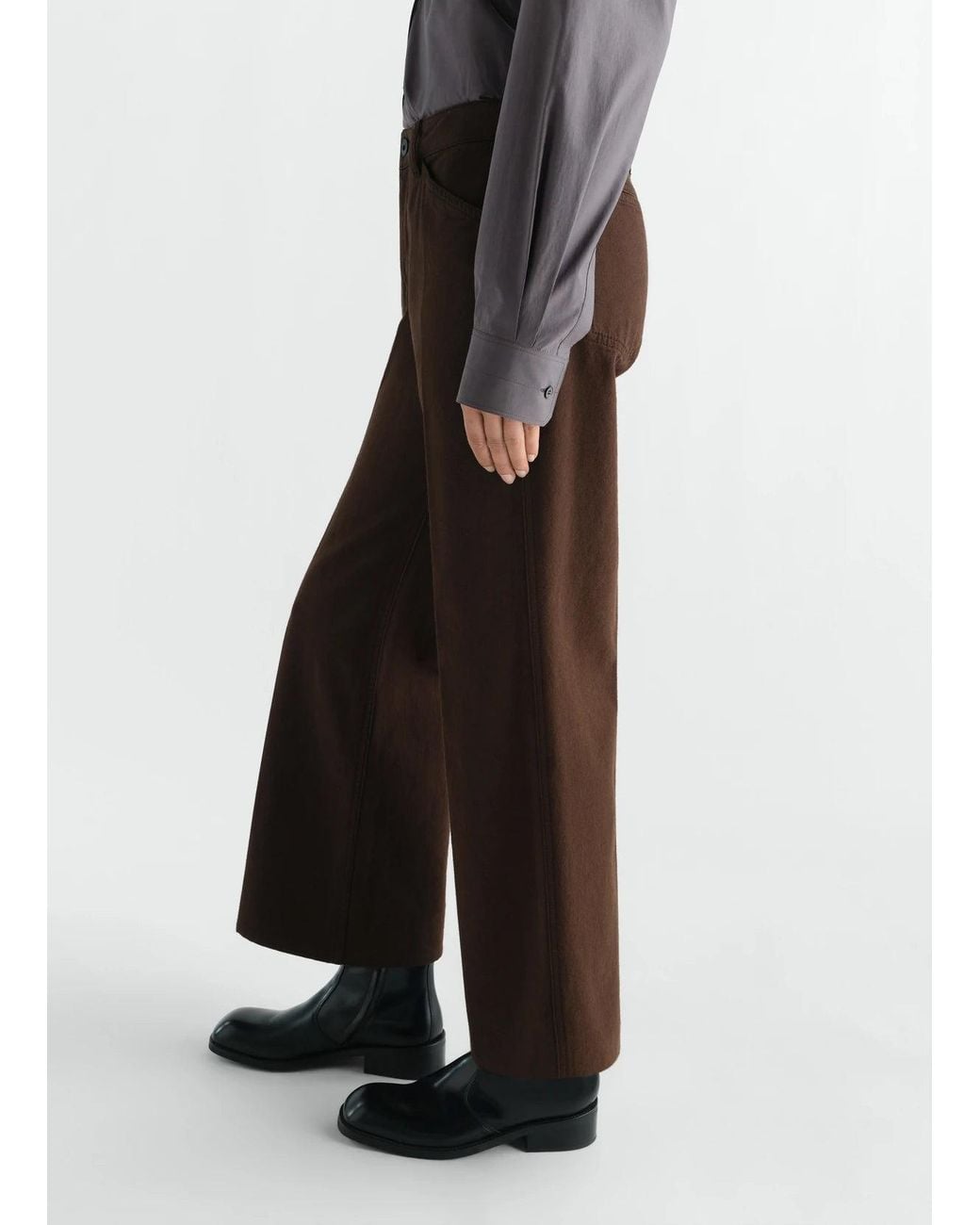 Lemaire Brown Pantalon 5 Poches Évasé Trousers