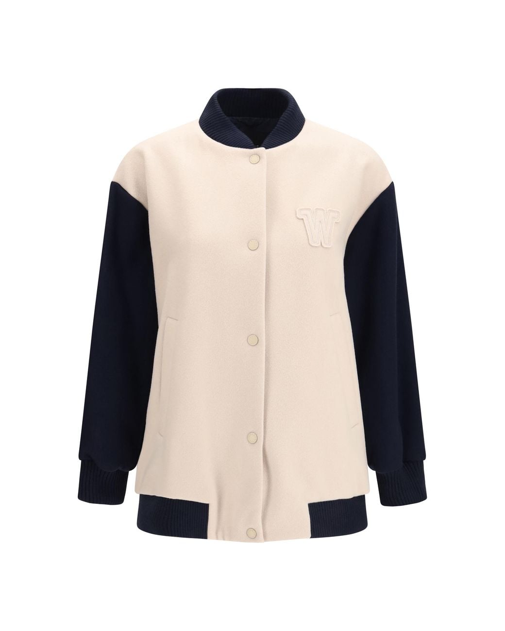 Weekend by Maxmara Black Oversized Bomber Double Wool Jacket
