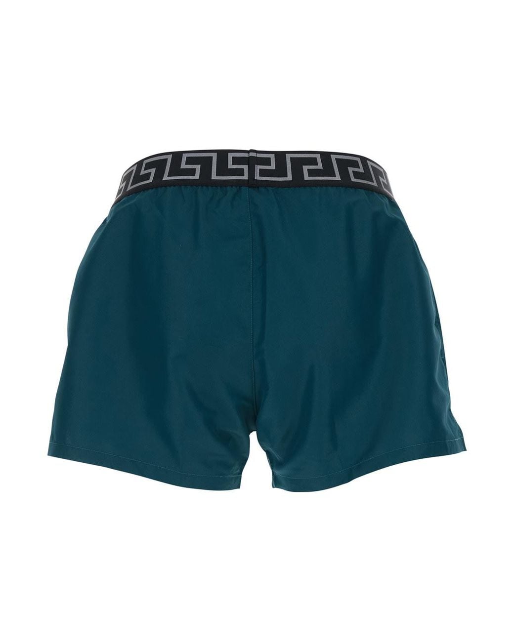 Versace Blue Swim Shorts With Elastic Waist With Greca Motif for men