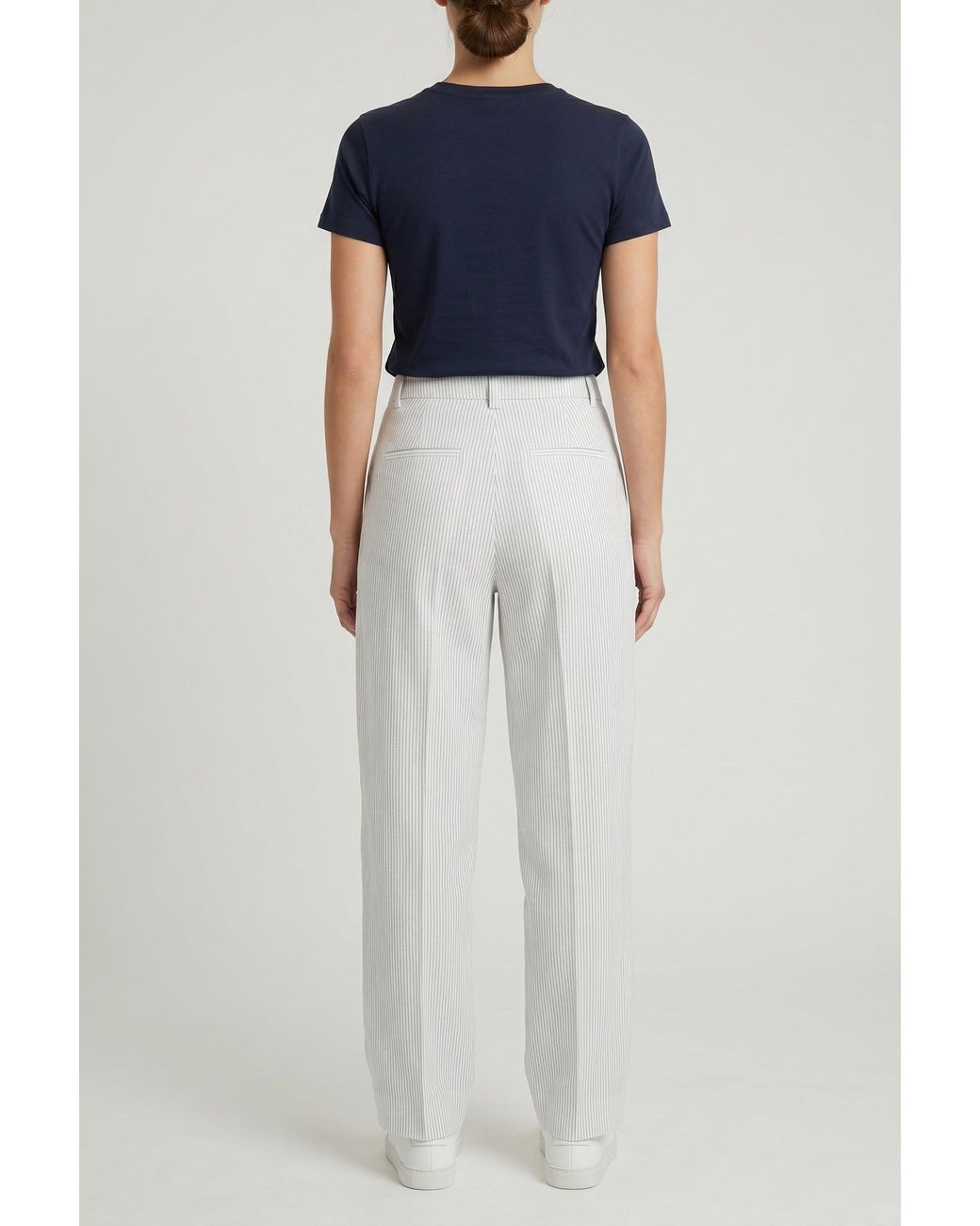 Brunello Cucinelli Blue Striped Relaxed Trousers