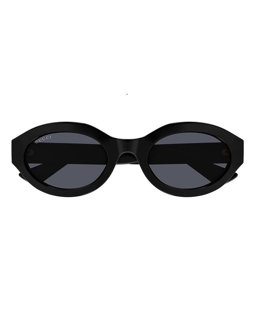 Gucci Black Sunglasses Oval Full Rim, Shiny Frame And Lens Gg1579S001