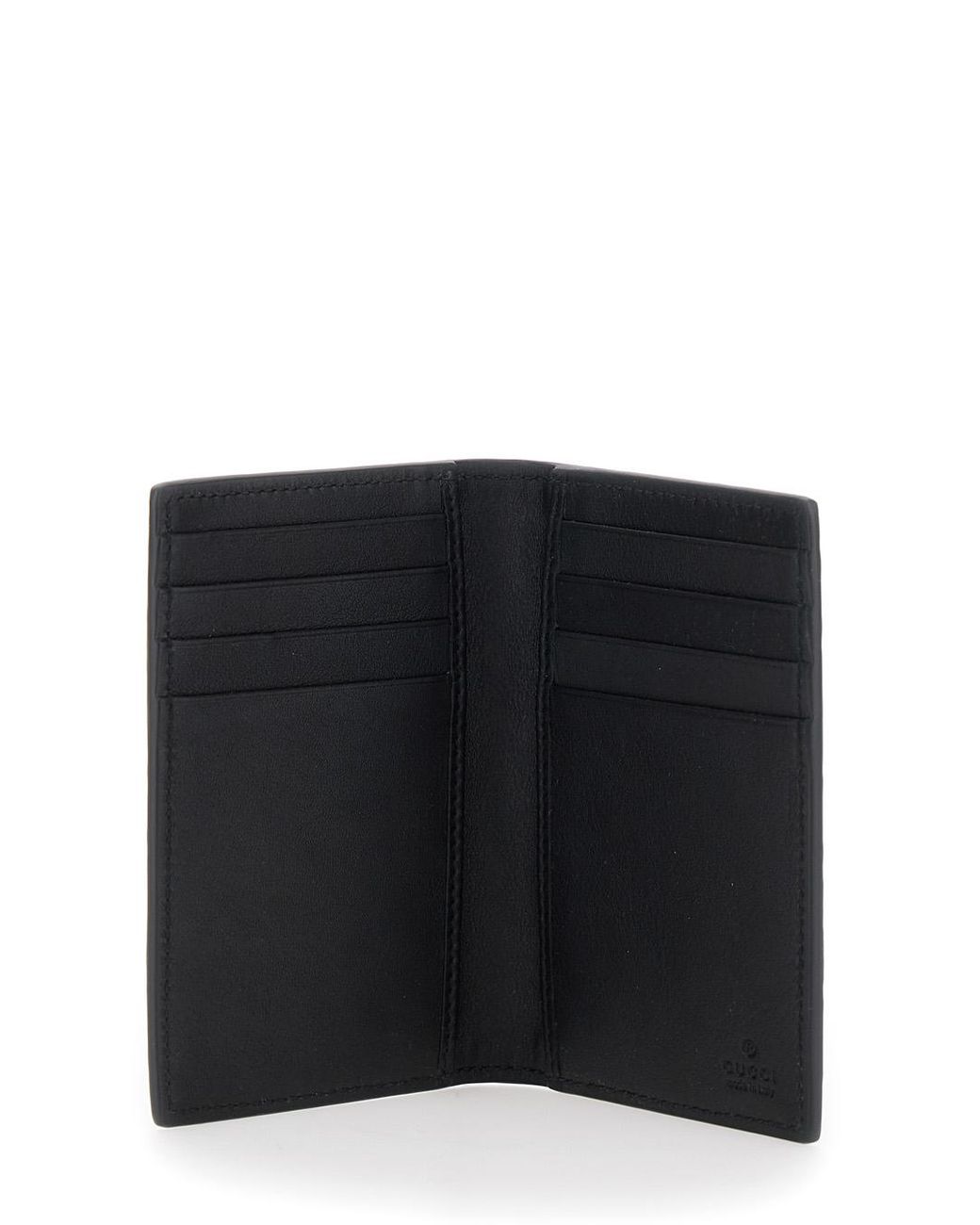Gucci Black Bi-Fold Wallet Gg Hammered Leather Calf for men