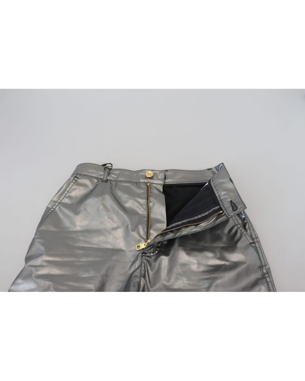 Dolce & Gabbana Black Metallic High Waist Skinny Pants Polyester