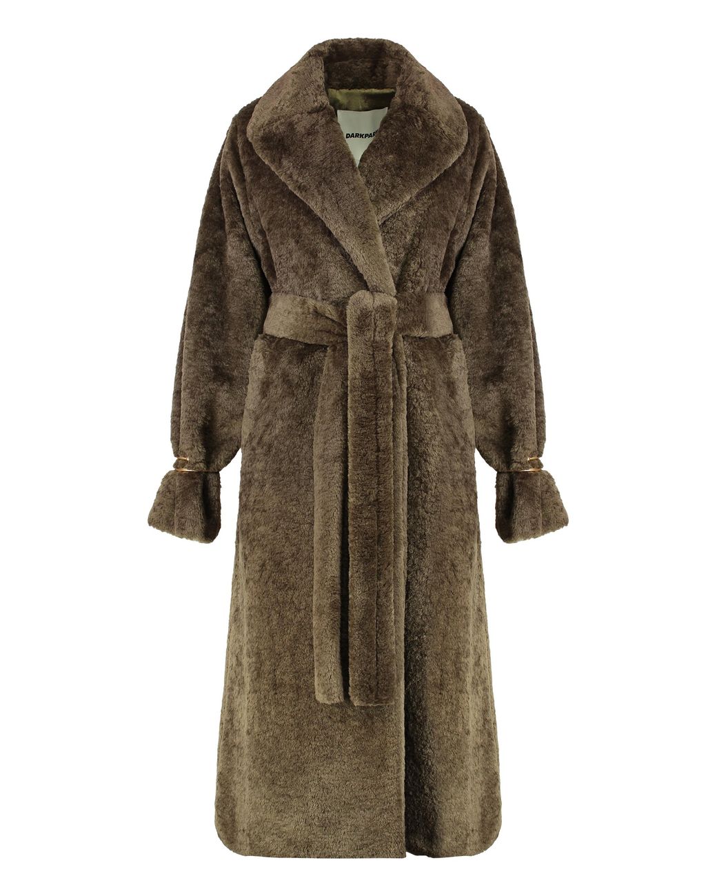DARKPARK Green Eco-Fur Long Trench Coat Polyester Faux Fur & Shearling