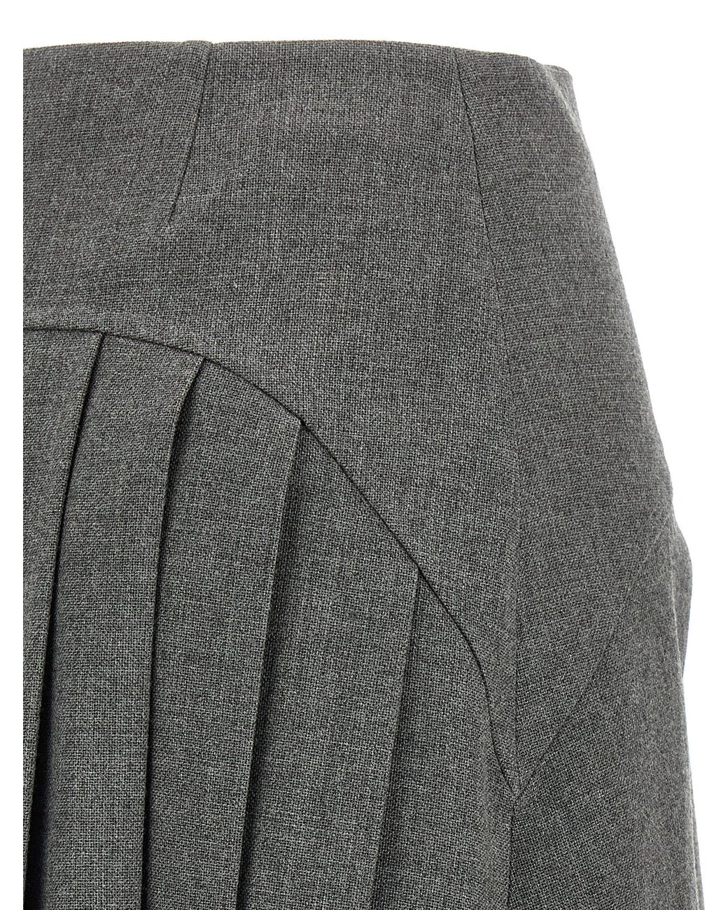 Jil Sander Gray Pleated Skirt