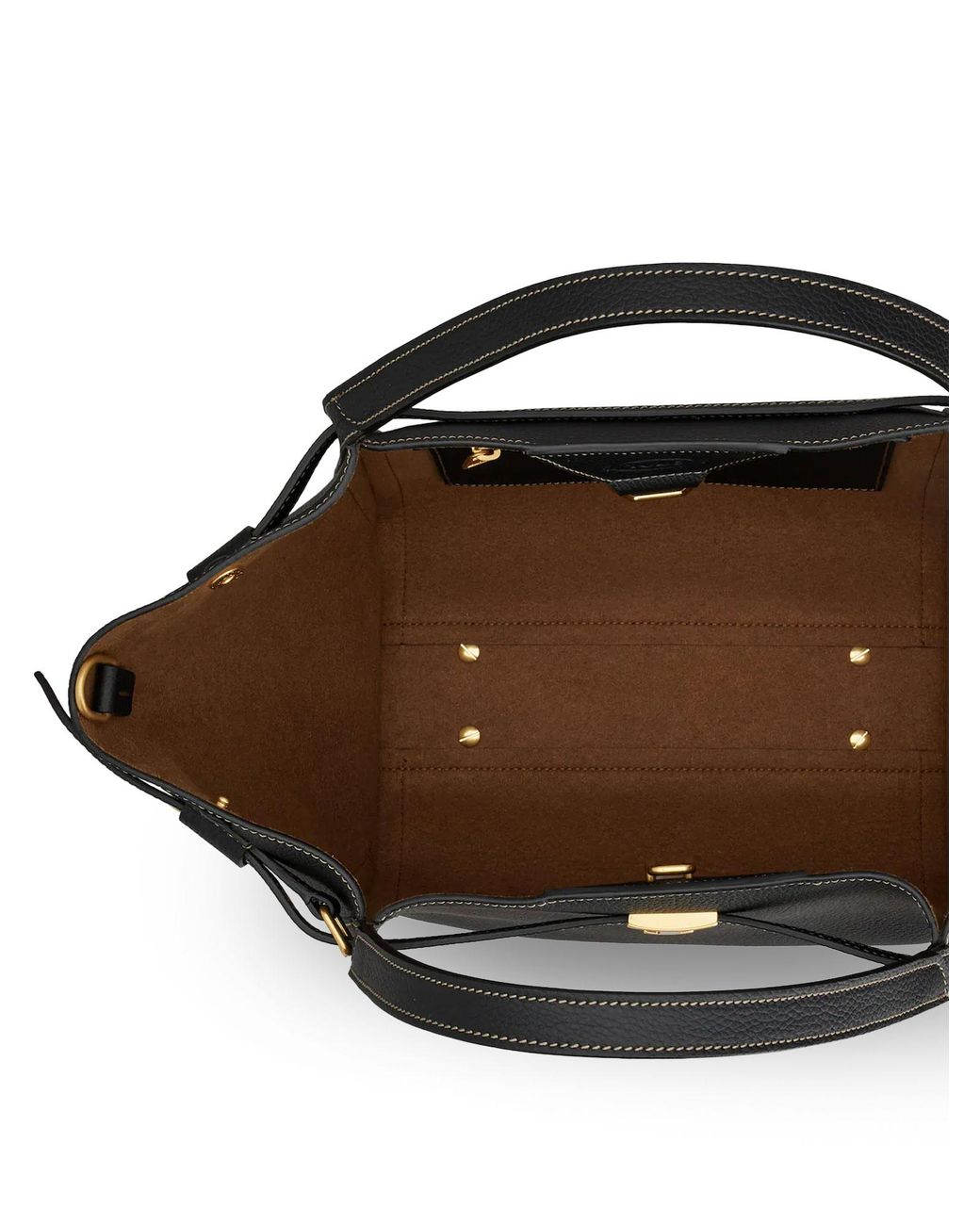 Tod's Black Hammered Laeather Tote Bag