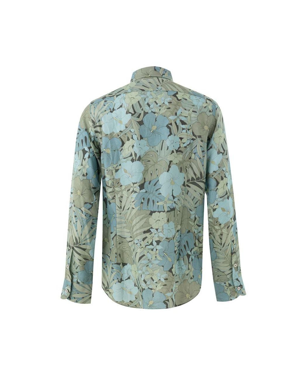 Tom Ford Green Blue Lyocell Pattern Shirt for men