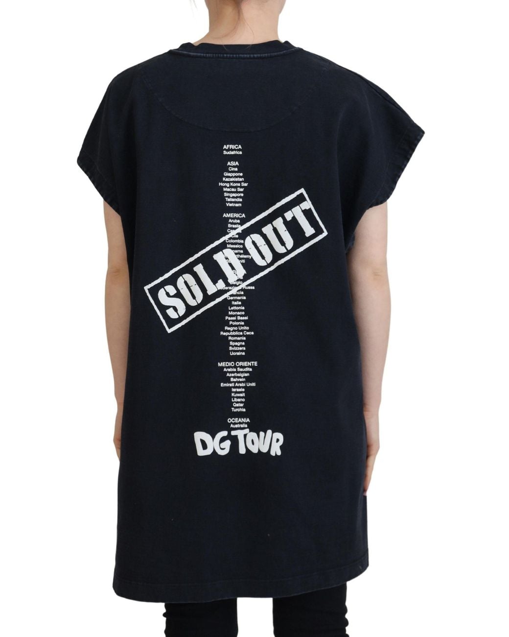 Dolce & Gabbana Black D&G Fashion Round Neck Cotton T-Shirt Material_Cotton