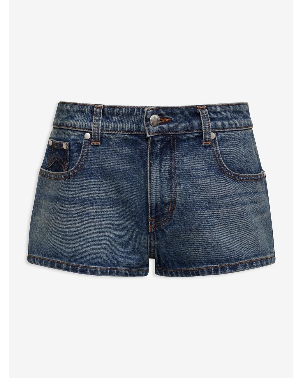 Rhude Blue Low-Waist Denim Short Dark