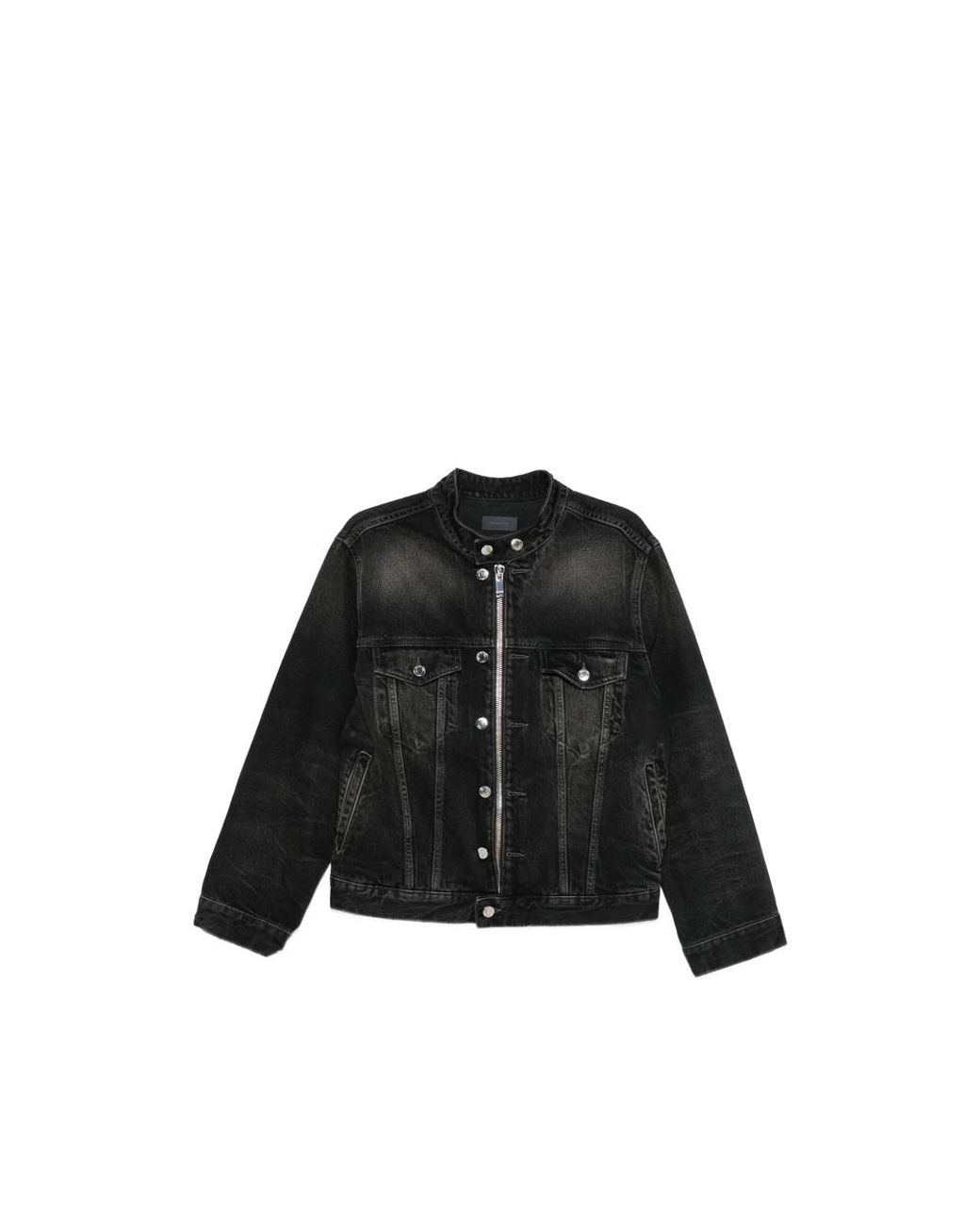 Haikure Black Zip-Up Denim Jacket for men