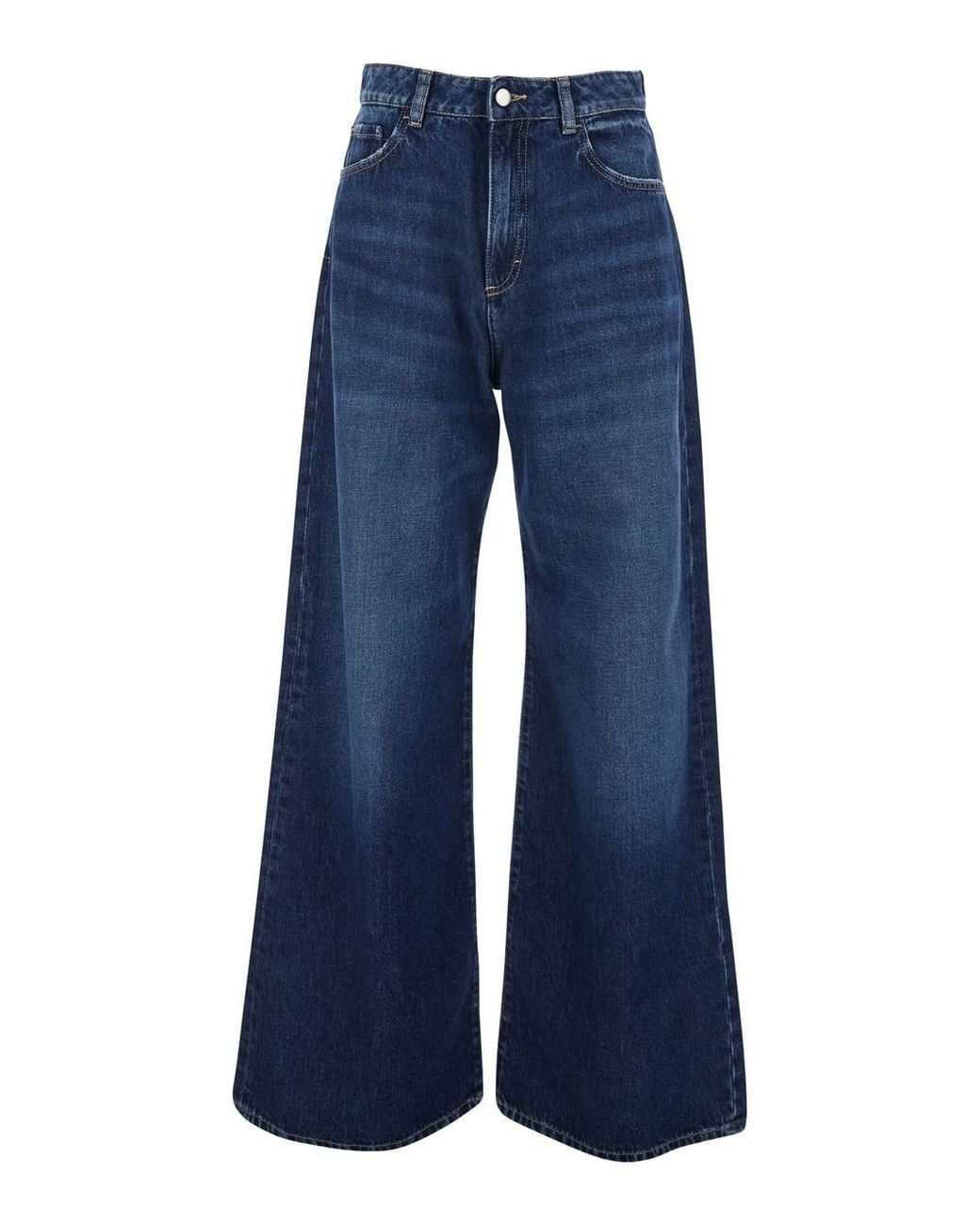 ICON DENIM Jeans With Wide Leg And Logo Patch On The Rear in Blue | Lyst