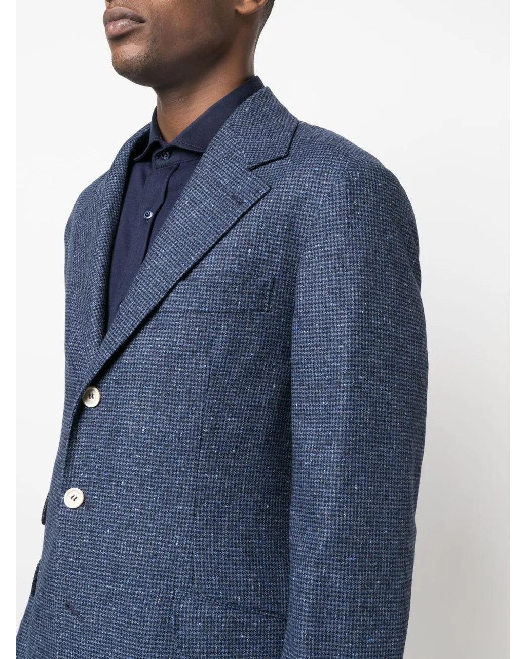 Brunello Cucinelli Blue Wool Tailored Suit for men