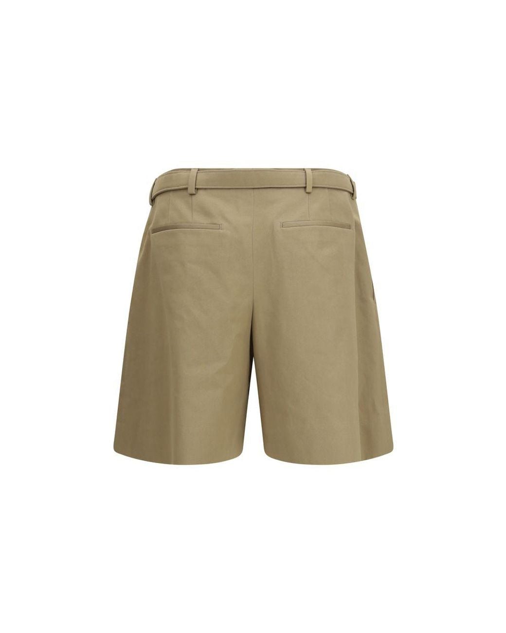 Saint Laurent Green Beige Cotton Bermuda Shorts for men