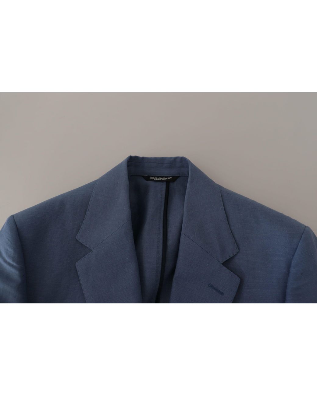 Dolce & Gabbana Blue Single Breasted Logo Blazer Jacket Linen for men