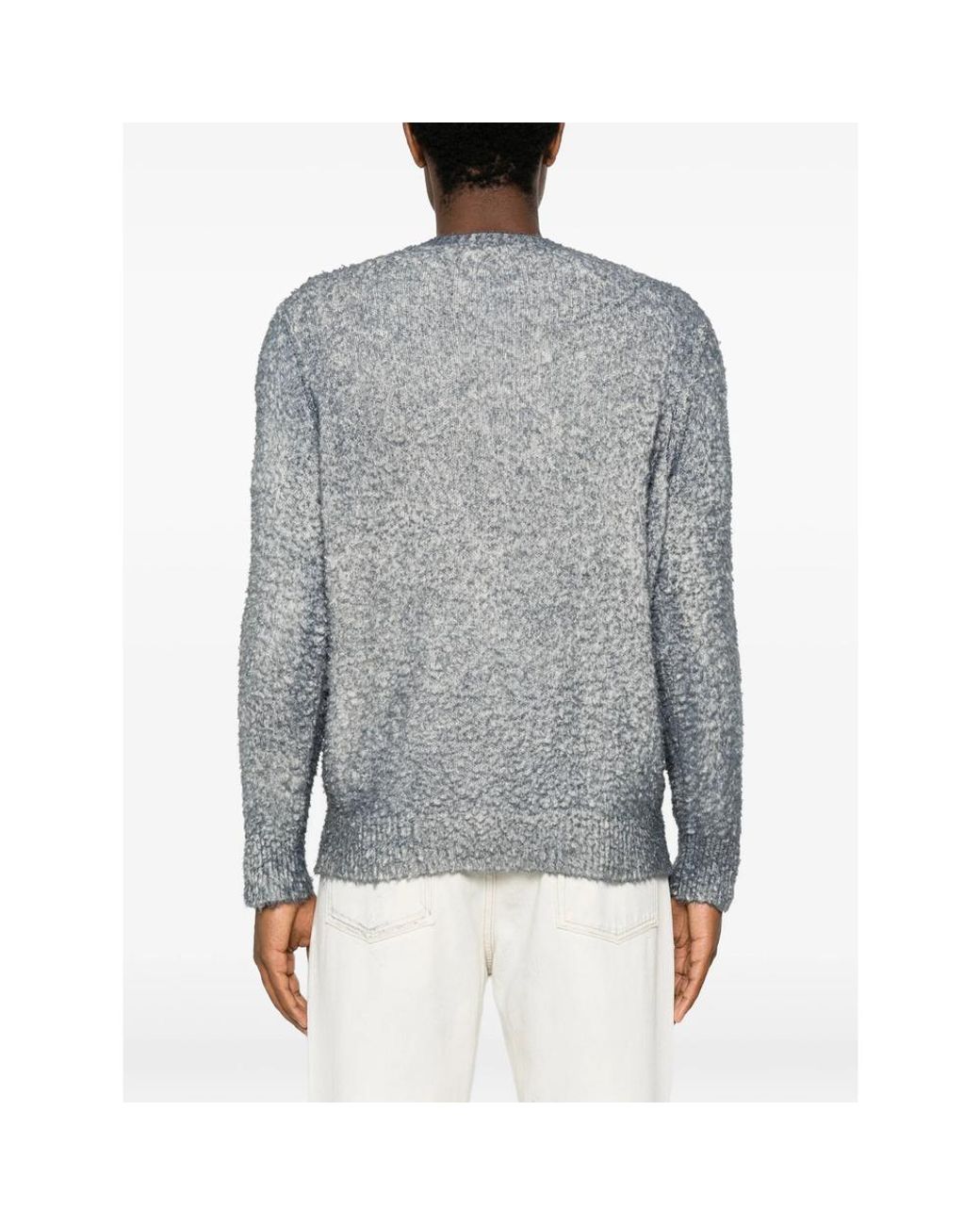 Avant Toi Gray Bouclé-Knit Crew-Neck Knitwear for men