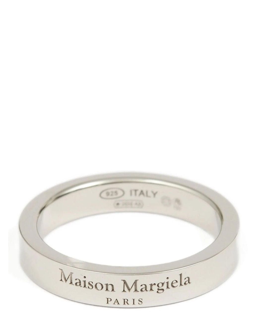 Maison Margiela Metallic Logo-Engraved Sterling Ring