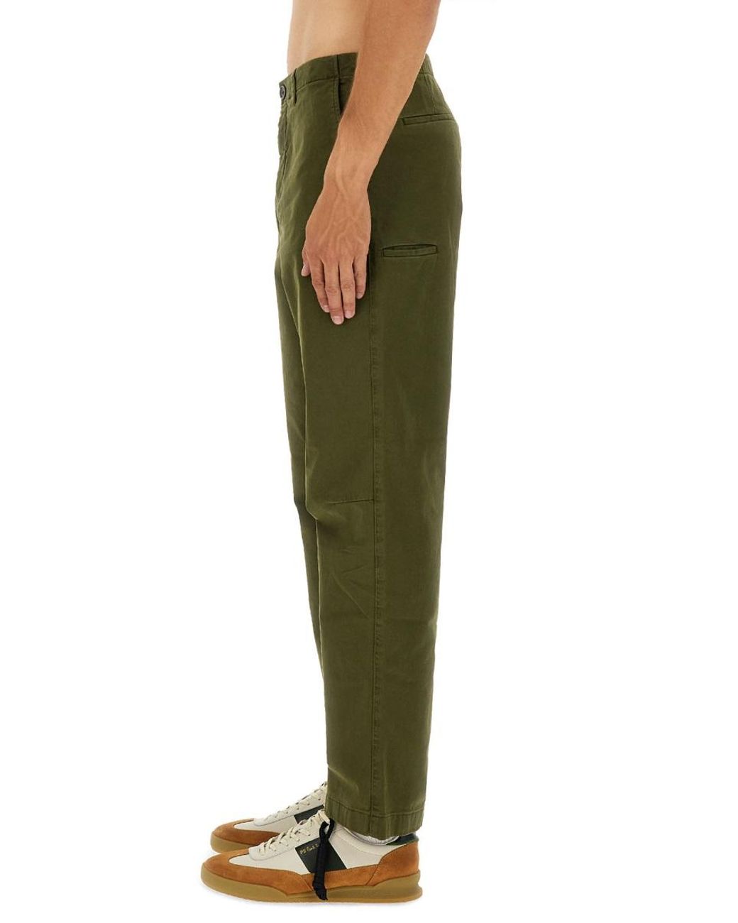 Paul Smith Green Ps Paul Smith Organic Cotton Cargo Pants for men