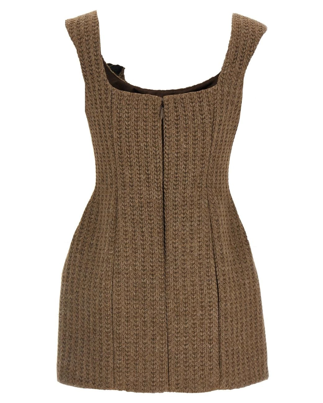 GIUSEPPE DI MORABITO Brown Wool Dress Acrylic Vi Alpaca