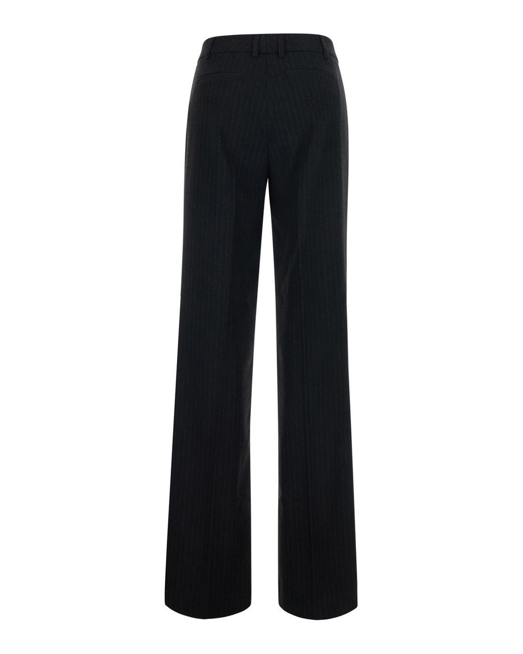 Le Plain Black Pinstripe Trousers