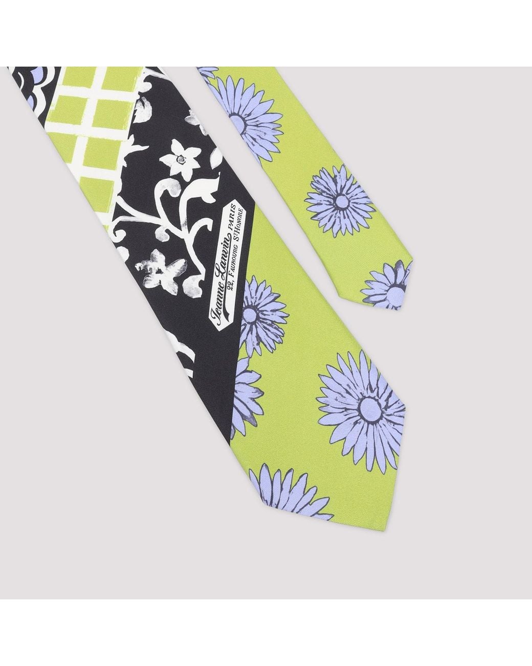 Lanvin Blue Patchwork Tie for men