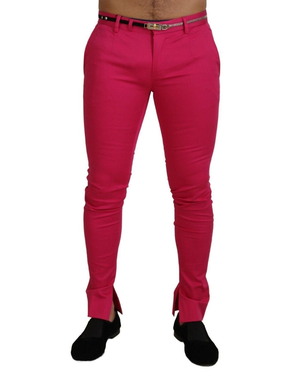 Dolce & Gabbana Red Chic Cotton Blend Trousers for men