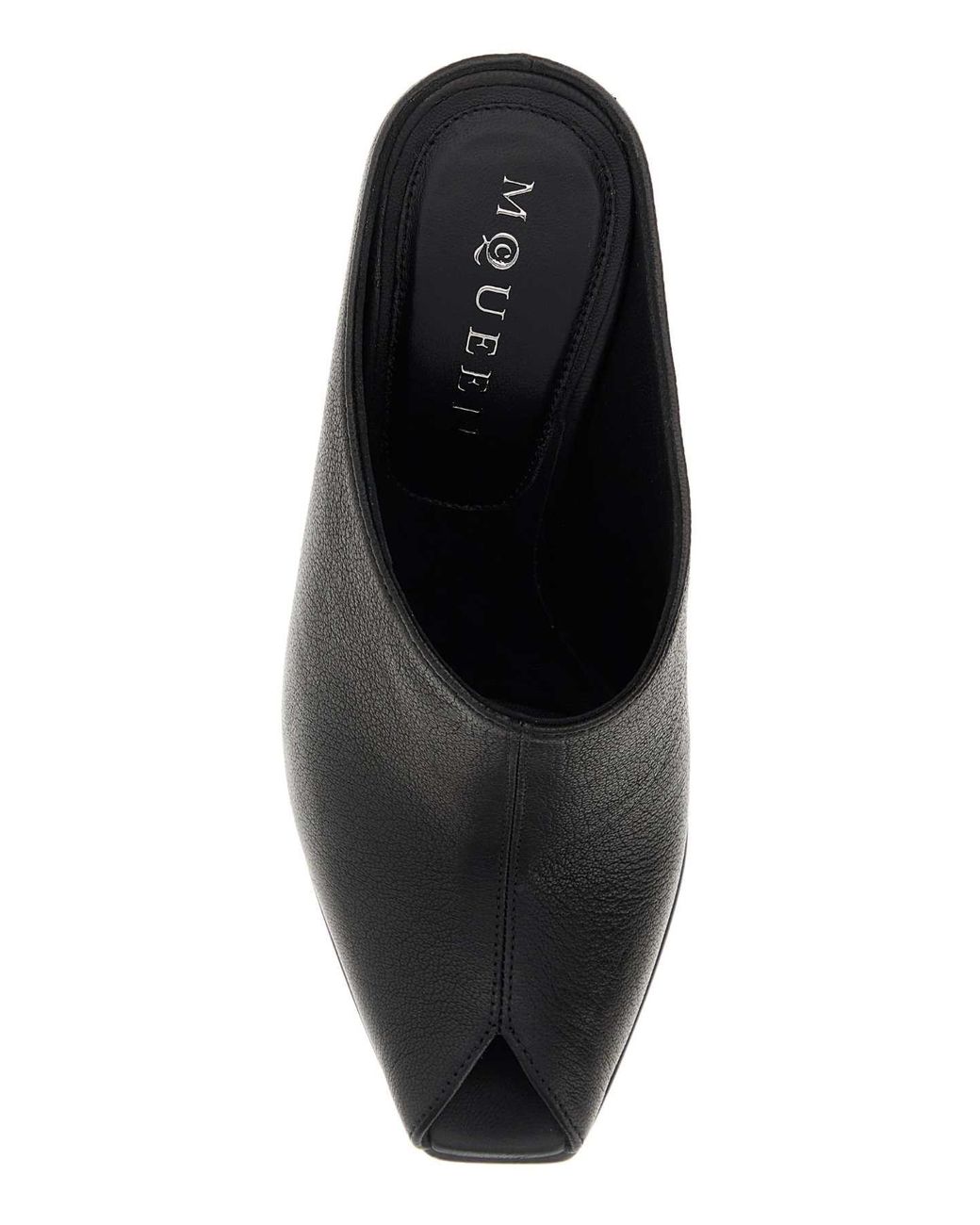 McQueen Black Leather Mules
