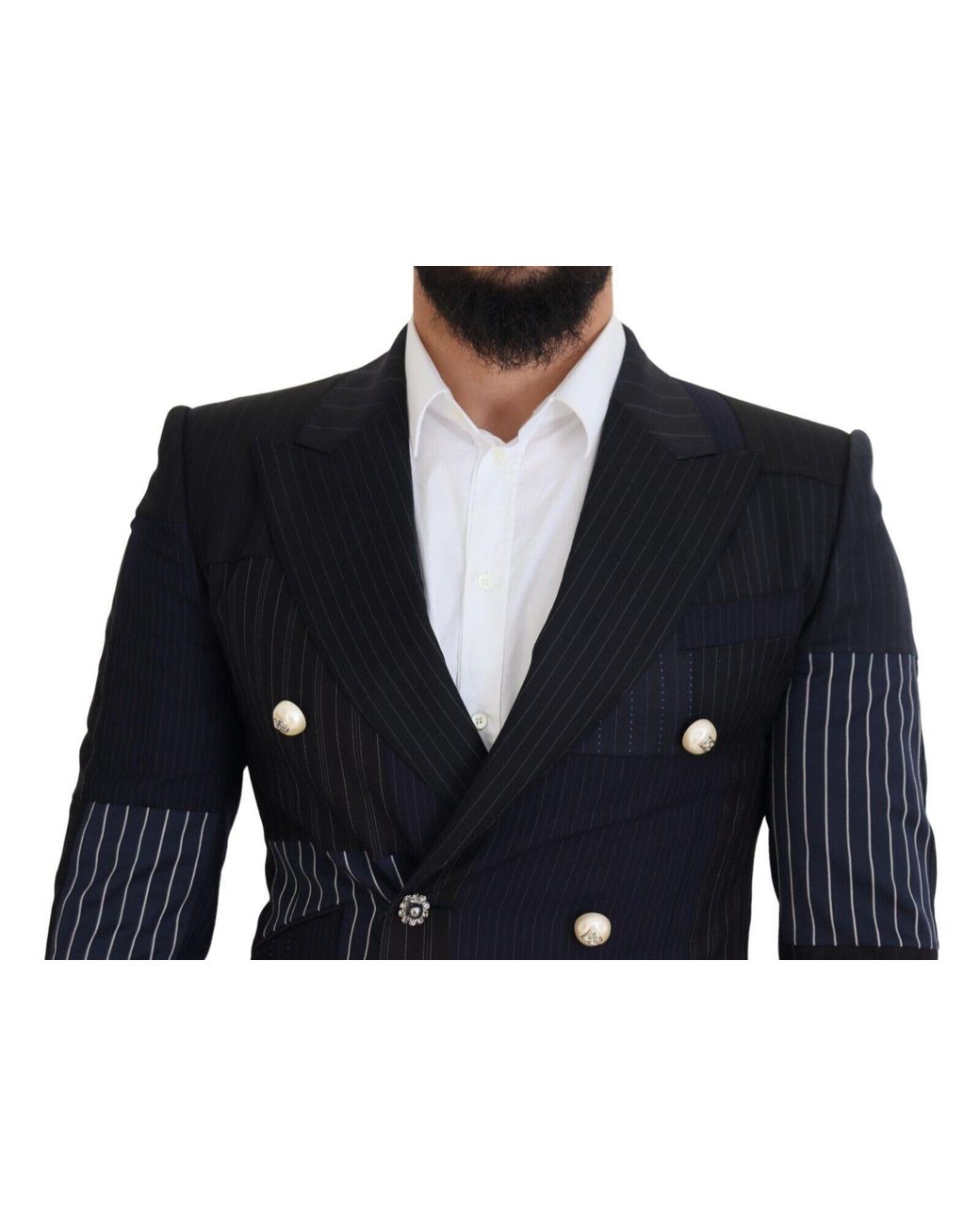 Dolce & Gabbana Blue Elegant Slim-Fit Double Breasted Blazer for men