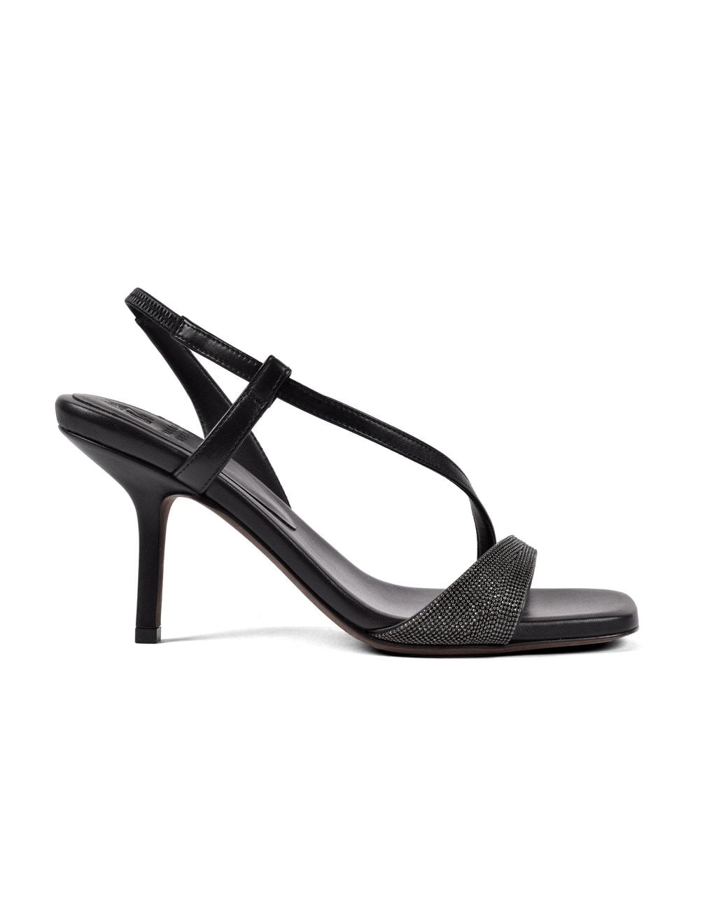 Brunello Cucinelli Black Leather Open Toe Sandals