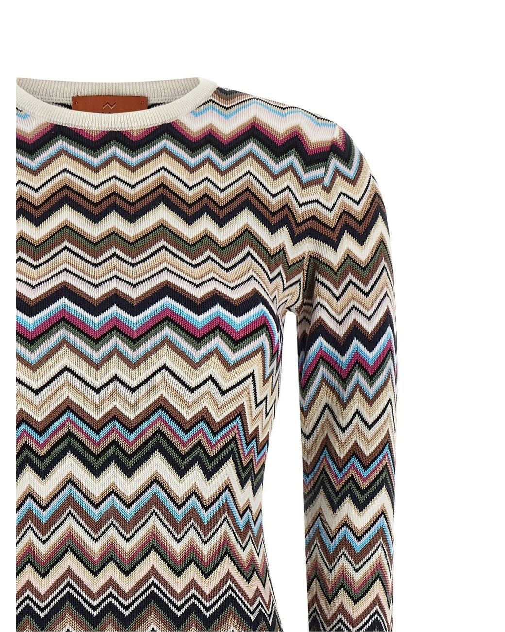 Missoni Zigzag Chevron Knit Dress in Gray | Lyst