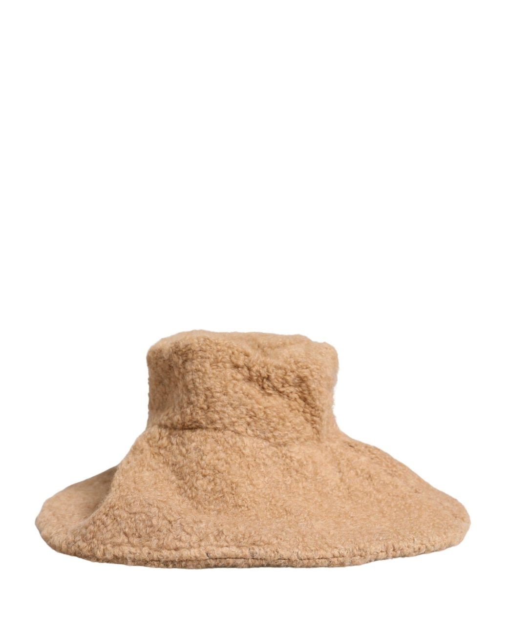 Dolce & Gabbana White Virgin Wool Fur Knitted Capello Hat Nylon Wp