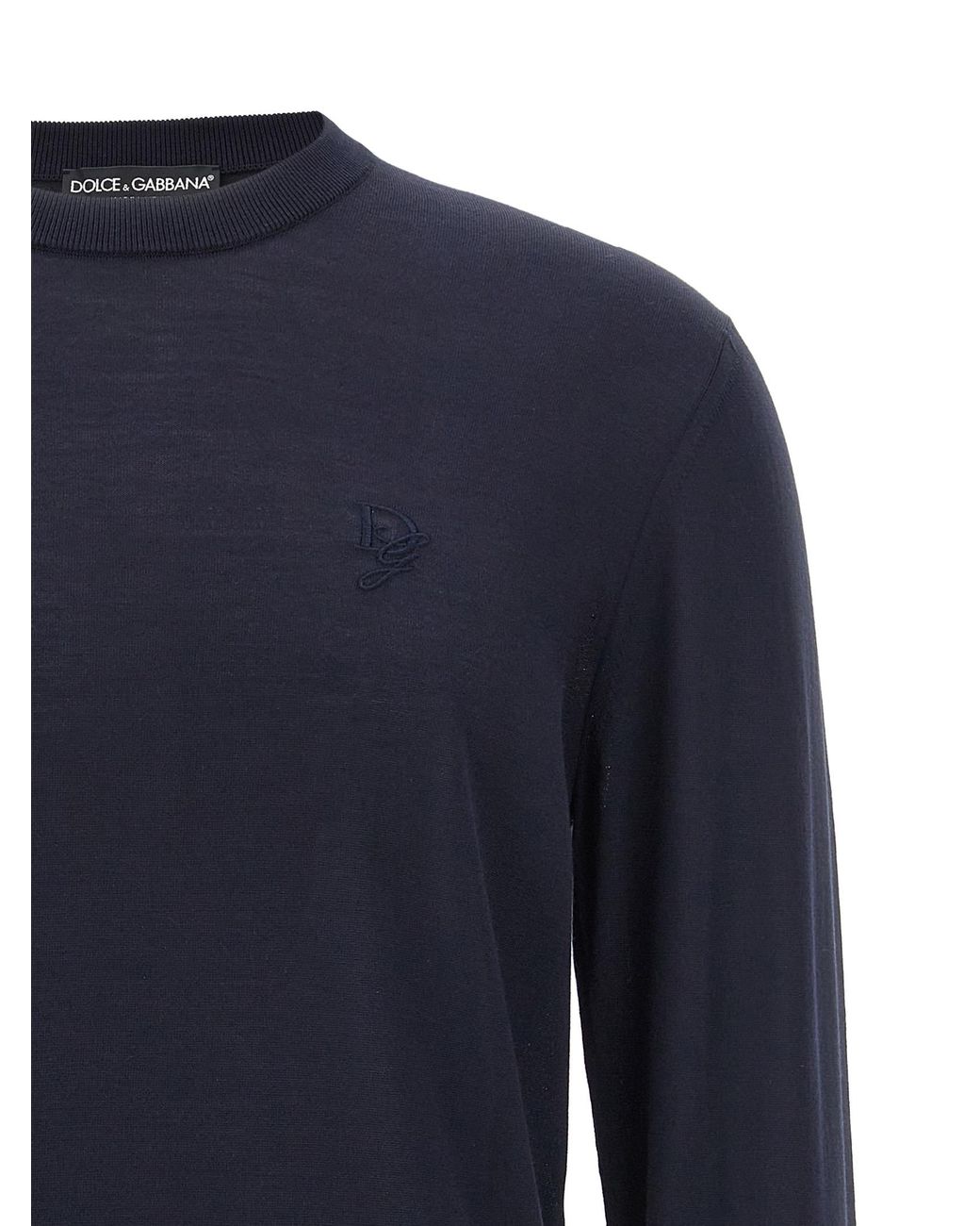 Dolce & Gabbana Blue Logo Embroidery Sweater for men