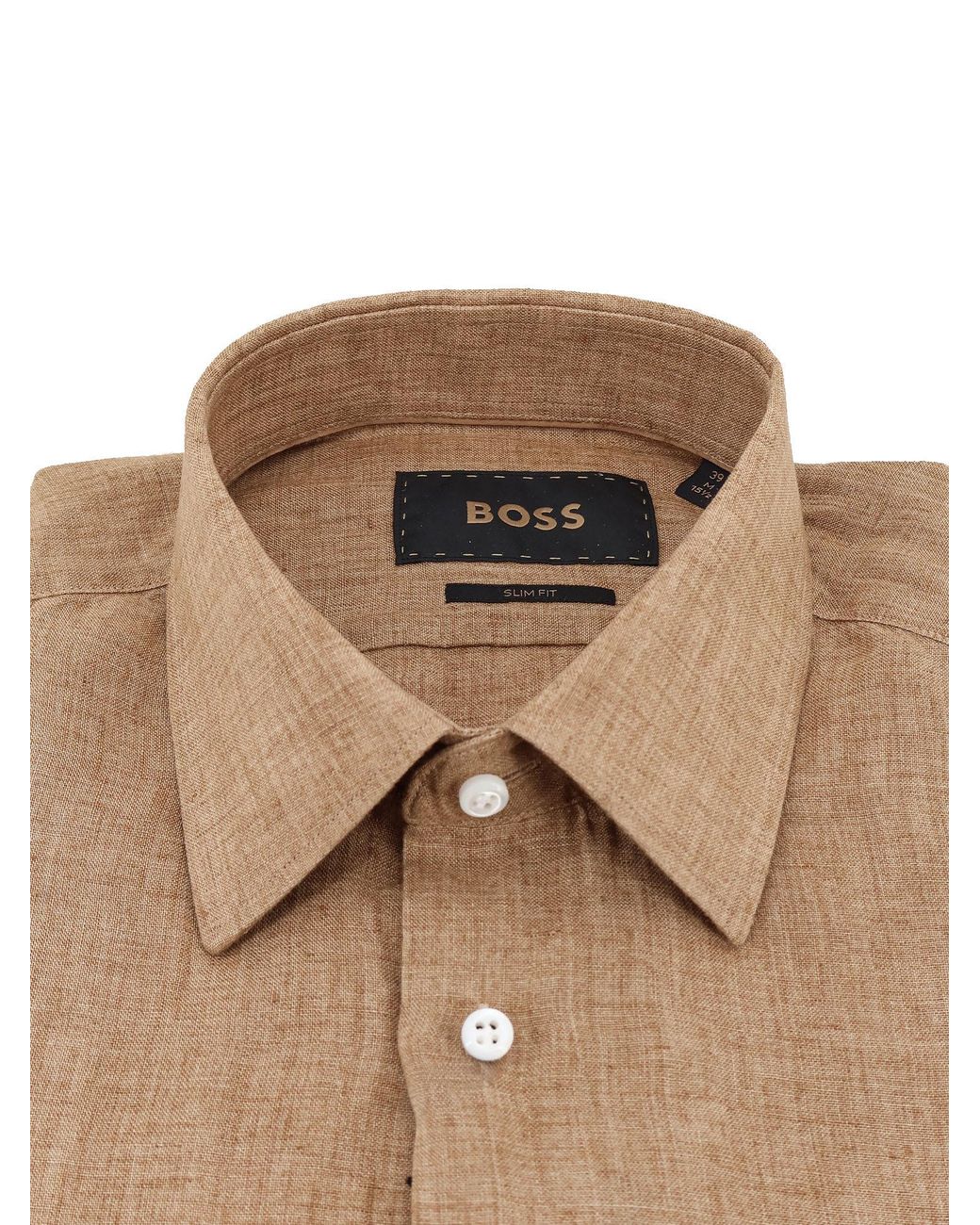 Boss Brown Linen Shirt for men