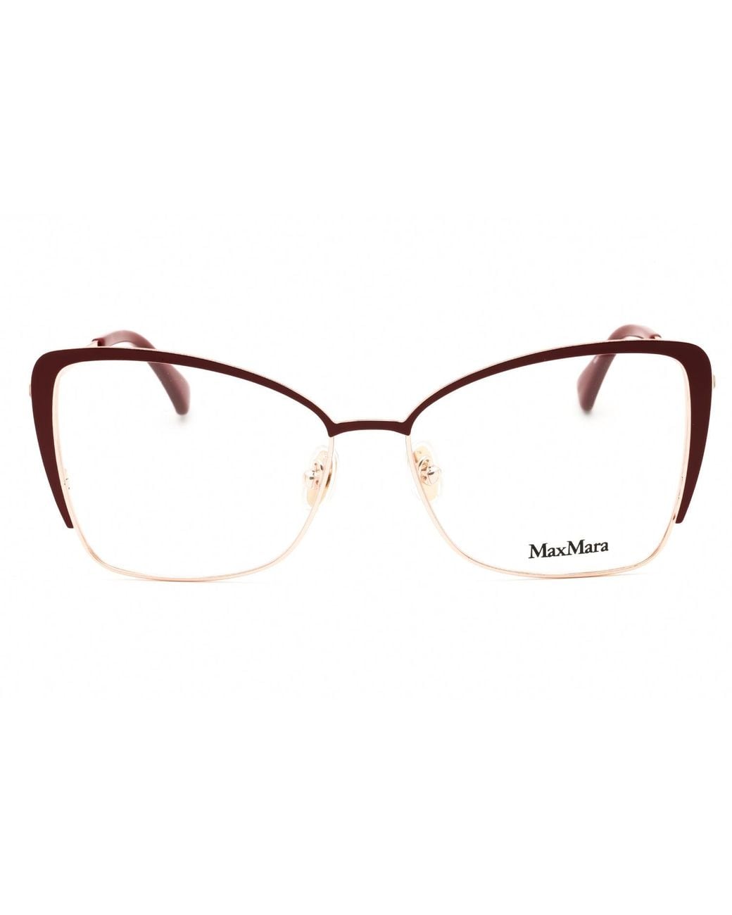 Max Mara Black Max Mara Mm5130 Cat Eye Eyeglasses — Burgundy