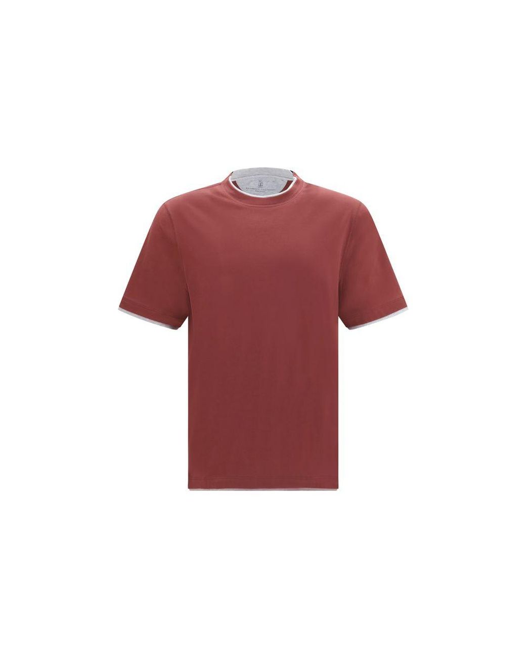 Brunello Cucinelli Red Bordeaux Cotton T for men