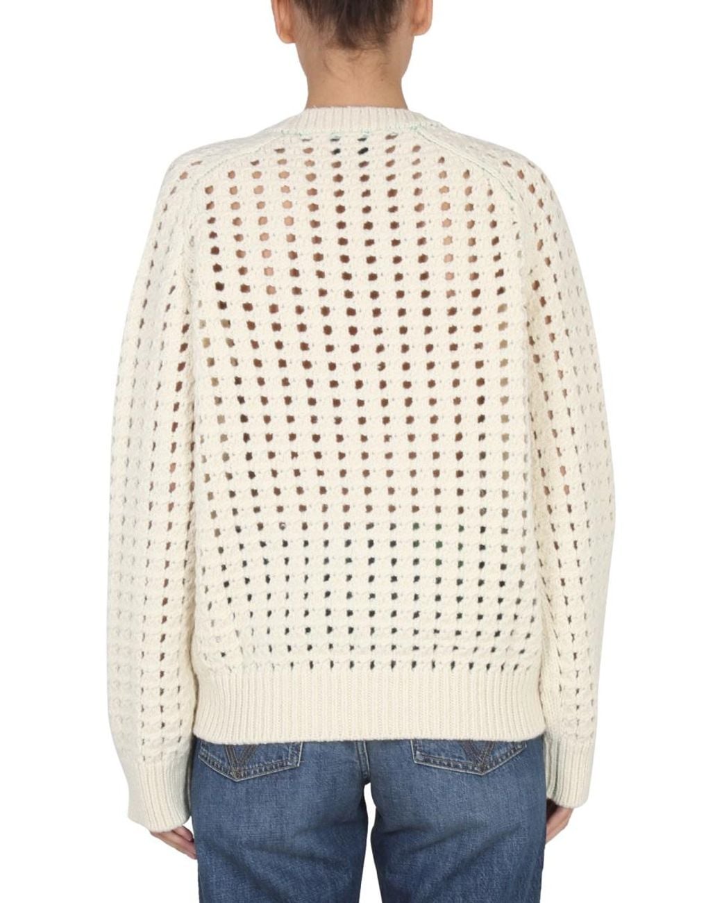 Bottega Veneta Natural Openwork Knit Sweater Jumpers
