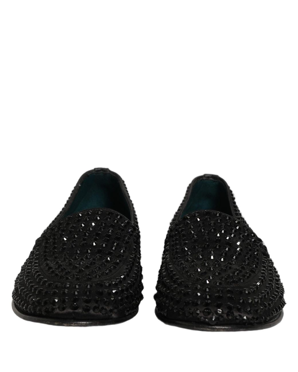 Dolce & Gabbana Black Dolce & Gabbana Rhinestone-Embellished Leather Loafer for men
