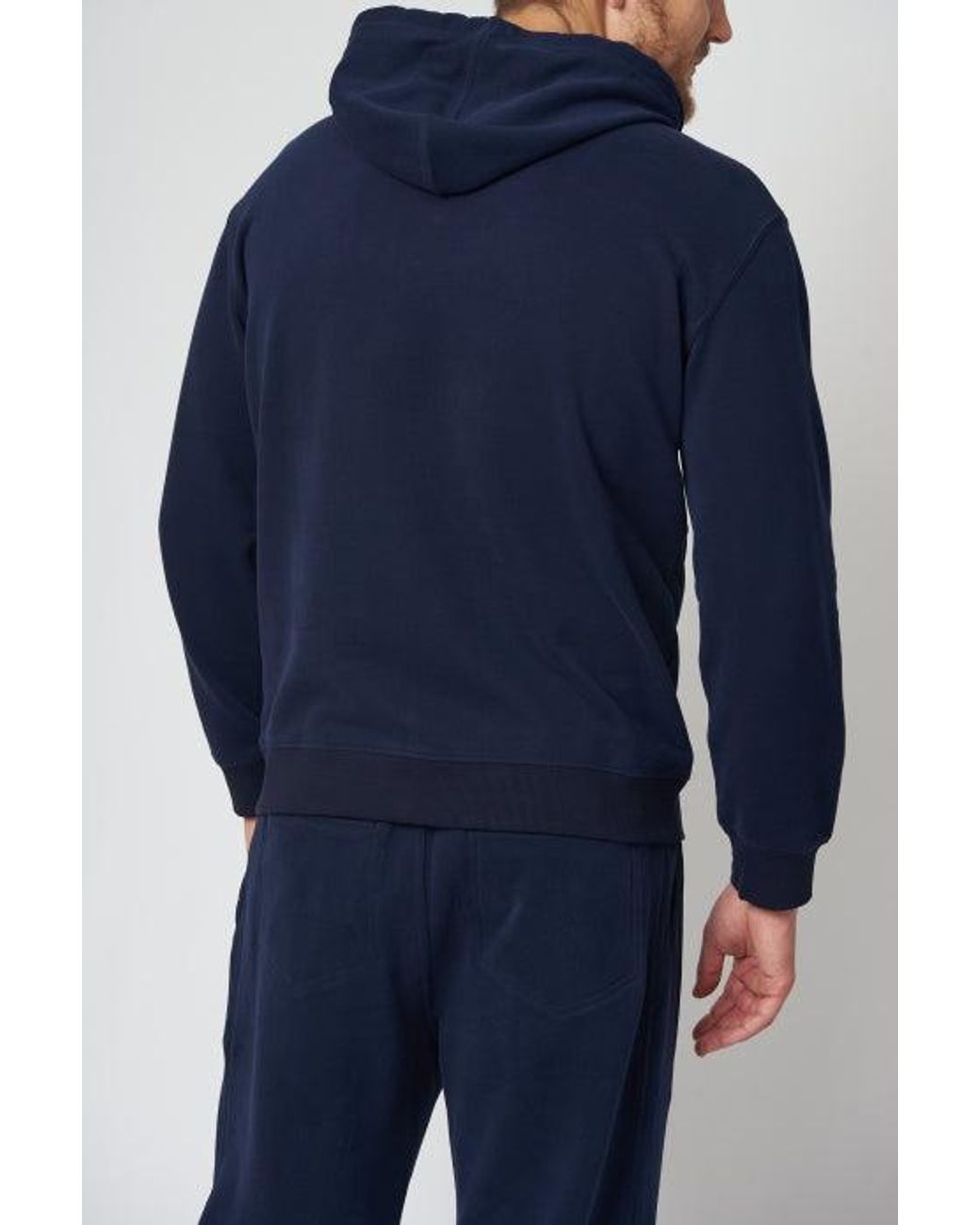Brunello Cucinelli Blue Hooded Sweatshirt Clothing for men