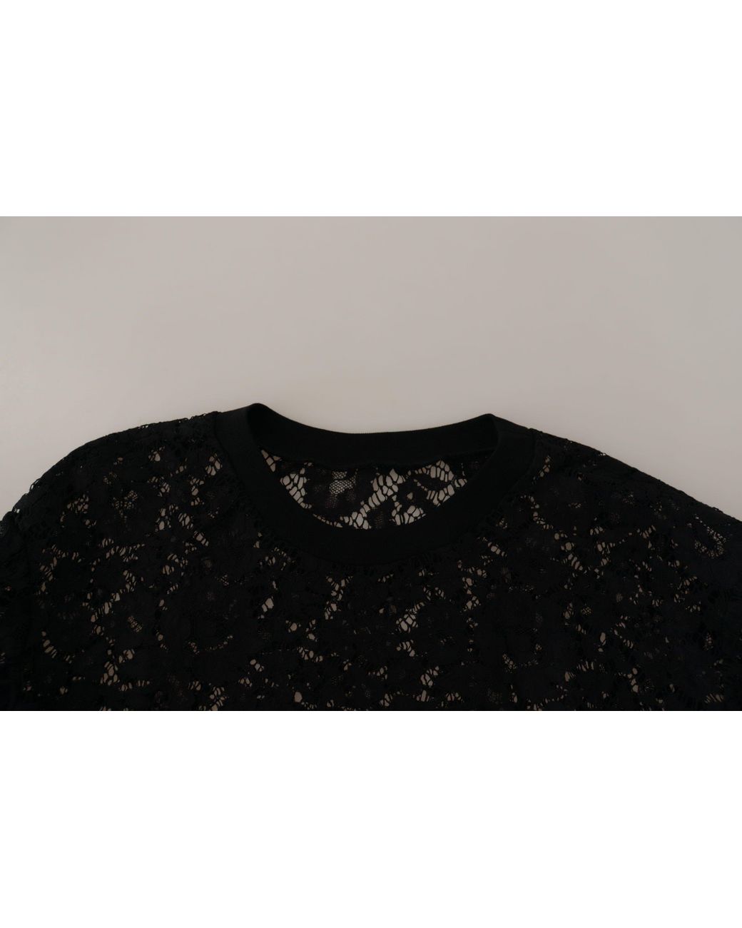 Dolce & Gabbana Black Floral Lace Pullover Sicily Blouse